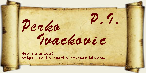 Perko Ivačković vizit kartica